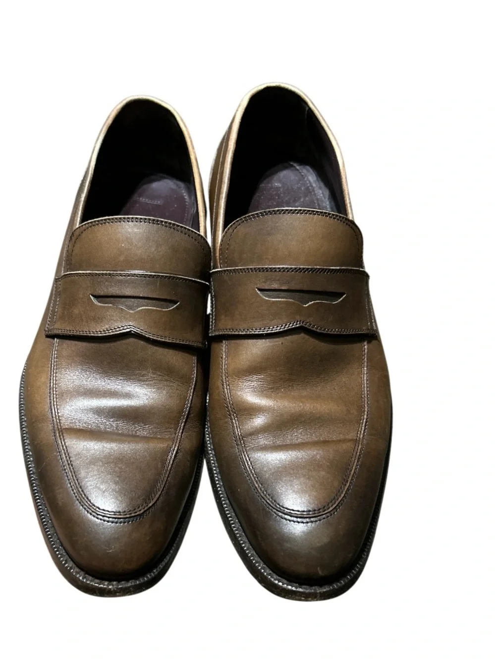 Ermenegildo Zegna brown leather loafers Size 10